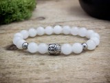R.M.ékszer Buddha fehér jáde ásvány karkötő