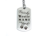 R.M.ékszer Büszke westie mami vagyok acél medálos kulcstartó