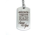 R.M.ékszer Büszkék vagyunk rád acél medálos kulcstartó
