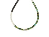 R.M.ékszer Cirkon fazettált mix lime zöld fekete fehér korong 2x3 mm, ~38 cm – ásványfüzér