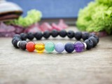 R.M.ékszer Csakra láva köves ásvány karkötő