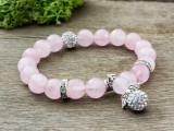 R.M.ékszer Csillogó angyal a hóban rózsakvarc ásvány karkötő
