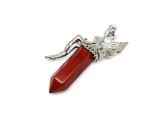 R.M.ékszer Csúcs medál fém angyal Jáspis vörös 2,5x6cm