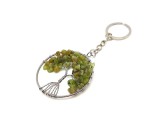 R.M.ékszer Életfa drótos olivin kulcstartó 5cm