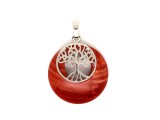 R.M.ékszer Fánk medál életfa Jáspis vörös 3cm