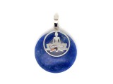 R.M.ékszer Fánk medál ülő buddha Kék kvarc 3cm