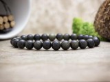 R.M.ékszer Fekete obszidián ásvány karkötő