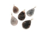 R.M.ékszer Felezett csepp medál Holdkő fek 2,5x3,5-4cm (MDG)