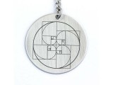 R.M.ékszer Fibonacci kerek acél medálos kulcstartó