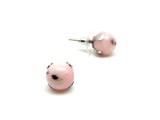 R.M.ékszer Fülbevaló acél karmos golyó pink Opál 10mm