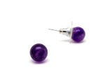 R.M.ékszer Fülbevaló golyó ametiszt 10-10,5mm