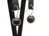 R.M.ékszer Fülbevaló golyó labradorit bedugós 11-12mm