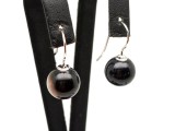R.M.ékszer Fülbevaló golyó sardonyx bedugós 10-11mm