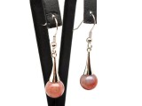 R.M.ékszer Fülbevaló golyó sardonyx pálcás lógós 10-11mm