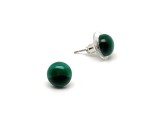 R.M.ékszer Fülbevaló lencse malachit 8mm
