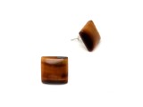 R.M.ékszer Fülbevaló négyzet tigrisszem 13x13mm