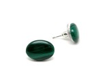 R.M.ékszer Fülbevaló ovál malachit 10x14-15mm
