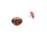 R.M.ékszer Fülbevaló ovális jáspis leopárd 13x18mm