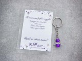 R.M.ékszer Hamarosan férjhez megyek lila angyal medálos kulcstartó