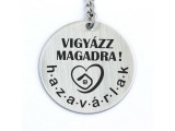 R.M.ékszer Hazavárlak acél medálos kulcstartó