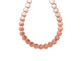 R.M.ékszer Hematit szin rose gold levél 8mm– ékszerkészítő alapanyag (füzér)