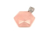 R.M.ékszer Hexagon medál Rózsakvarc 2,5cm