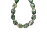 R.M.ékszer Jáde spot ovál 13x18 mm, ~38 cm – ásványfüzér, ékszer alapanyag