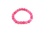R.M.ékszer Jáde szinezett matt rózsaszin golyó karkötő 8mm