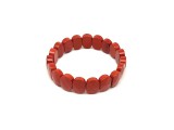 R.M.ékszer Jáspis vörös faz ovális téglalap karkötő 14x10mm