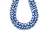 R.M.ékszer Kagyló bevont kék golyó 4-5mm– ékszerkészítő alapanyag (füzér)