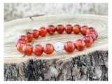 R.M.ékszer Karneol ásvány karkötő kristály gömbbel