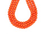 R.M.ékszer Kerámia üveg szin narancssárga golyó 8mm– ékszerkészítő alapanyag (füzér)