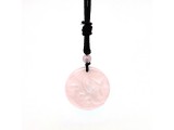 R.M.ékszer Kör hold csillag rózsakvarc medál zsinóron 3,5cm