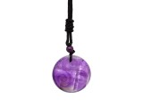 R.M.ékszer Kör spirál ametiszt medál zsinóron 3,5cm