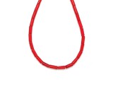 R.M.ékszer Korall henger szinezett henger piros 3-3,5x8mm– ékszerkészítő alapanyag (füzér)