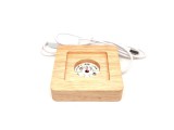R.M.ékszer Lámpa fa talpas négyzet USB fehér 8x8/5cm