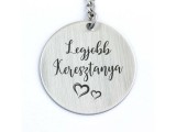 R.M.ékszer Legjobb Keresztanya acél medálos kulcstartó