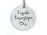 R.M.ékszer Legjobb Keresztapa acél medálos kulcstartó