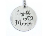 R.M.ékszer Legjobb Mama acél medálos kulcstartó