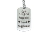 R.M.ékszer Legjobb nagymamák acél medálos kulcstartó