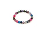 R.M.ékszer Lila-multicolor tűz achát golyós gyerek ásvány karkötő 6mm