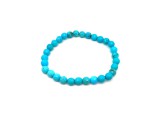 R.M.ékszer Magnezit faz szin világoskék golyó karkötő 6mm