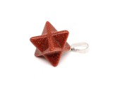 R.M.ékszer Merkaba medál goldstone vörös 2x2cm