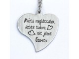 R.M.ékszer Mióta megláttalak acél medálos kulcstartó