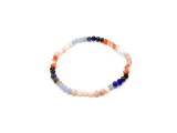 R.M.ékszer Mix kék narancs fazettált golyó karkötő 4mm