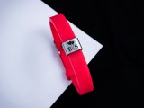R.M.ékszer MoMents Valentin egyedi medálos MoMents piros színű szilikon karkötő