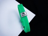 R.M.ékszer MoMents Valentin egyedi medálos MoMents zöld színű szilikon karkötő