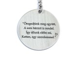 R.M.ékszer Öregedjünk meg együtt acél medálos kulcstartó