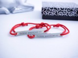 R.M.ékszer Örökké szeretlek vörös microcord páros karkötők