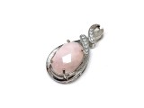 R.M.ékszer Ovális medál fém str faz Rózsakvarc 2x4cm